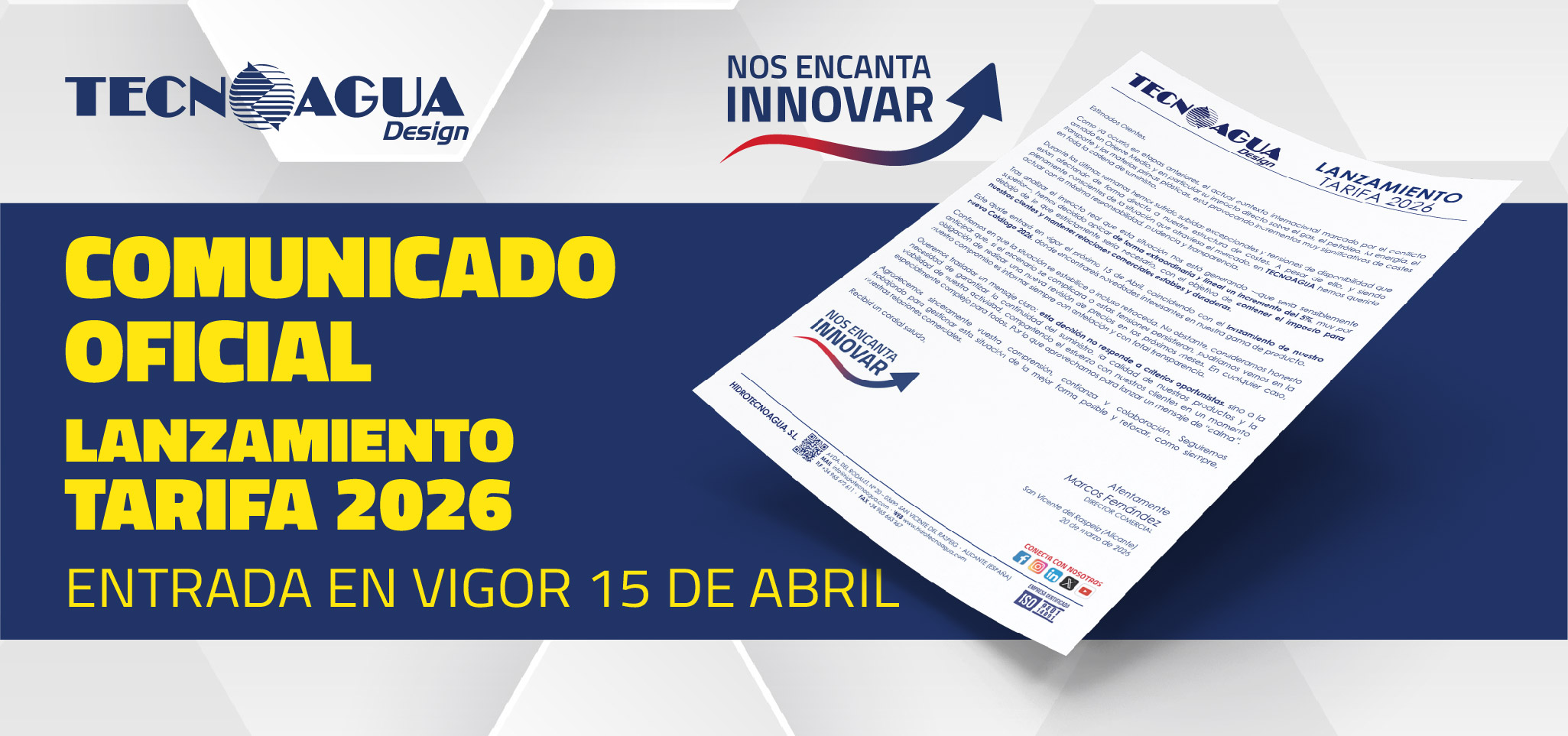 LANZAMIENTO TARIFA 2026